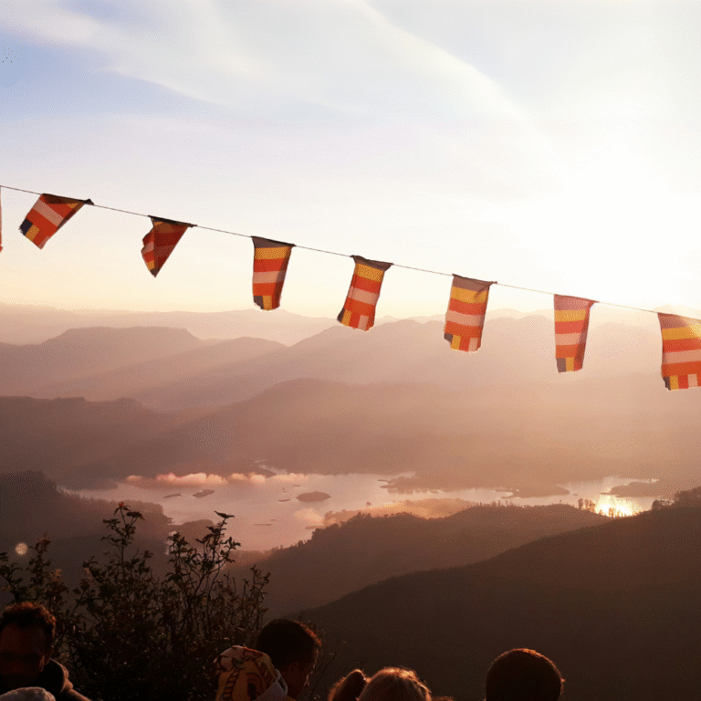 Sunrise view from the summit of Adam’s Peak in Sri Lanka