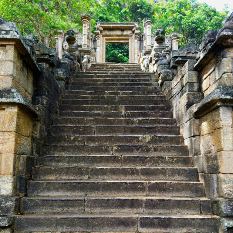 Yapahuwa archaeological site with preserved ruins and staircases