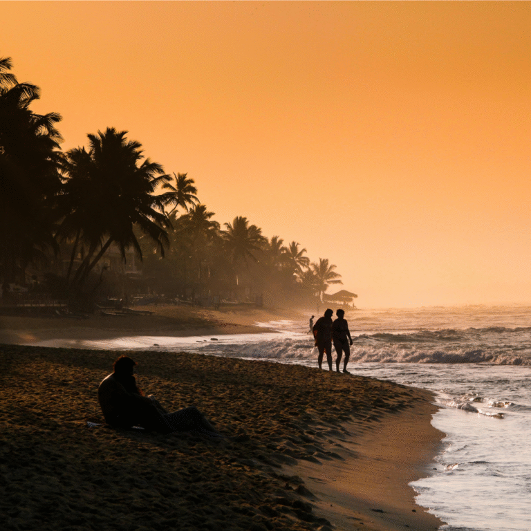 Sunset view over the Indian Ocean at Hikkaduwa Beach