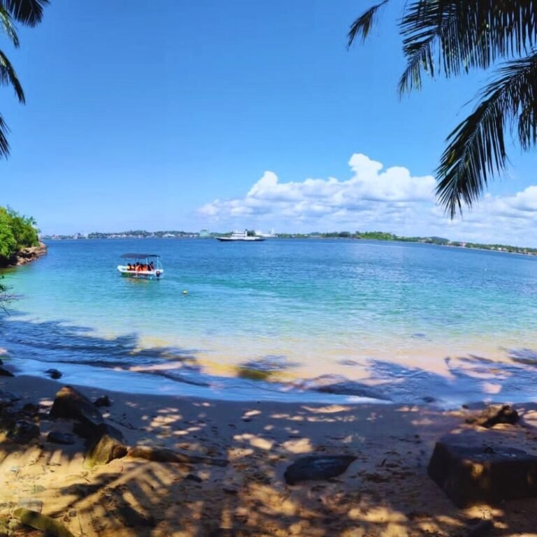 Crystal clear turquoise waters at Jungle Beach Galle