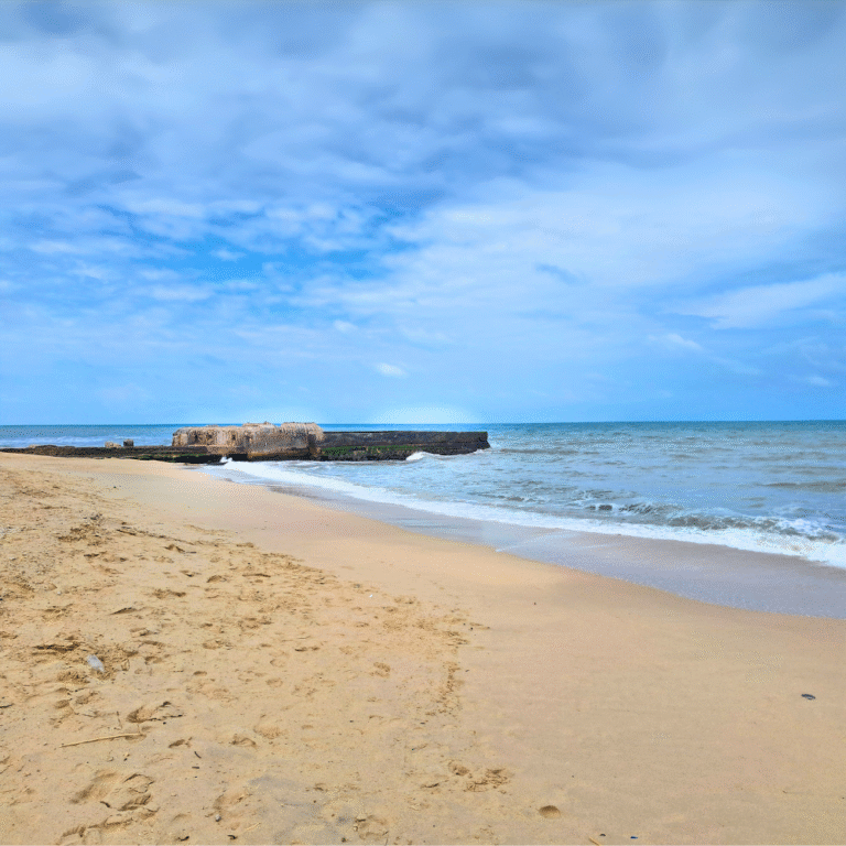 Kankesanthurai Beach waves meeting soft golden sands
