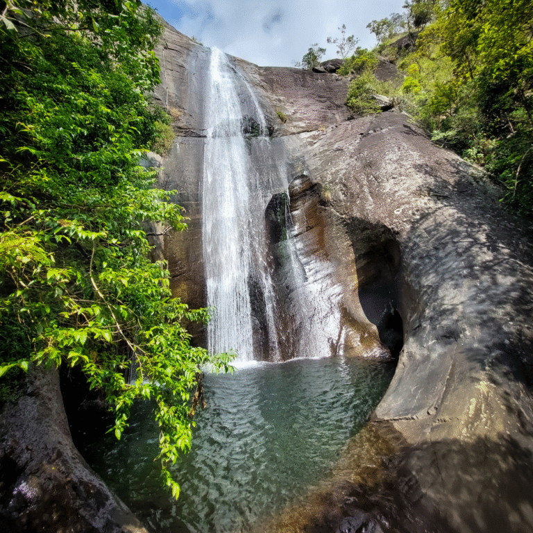 Hidden gem waterfall Lanka Ella in the central highlands of Sri Lanka