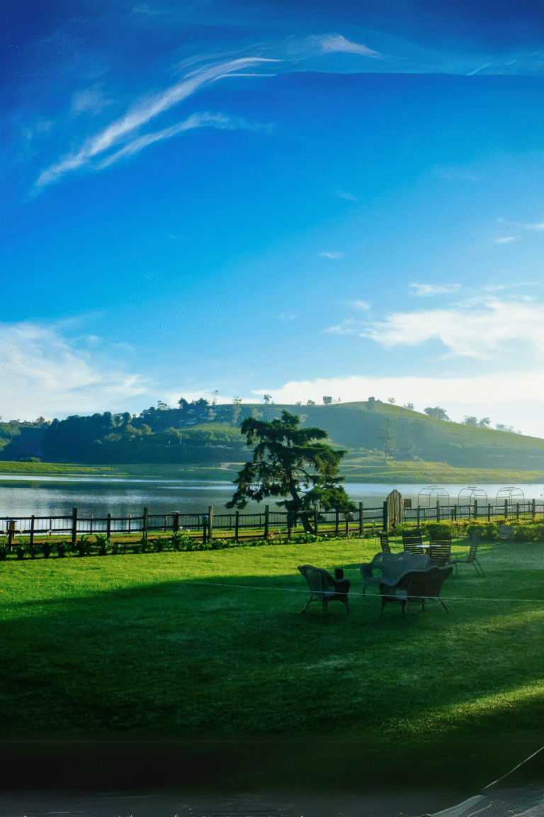 Tranquil waters of Lake Gregory reflecting the blue sky