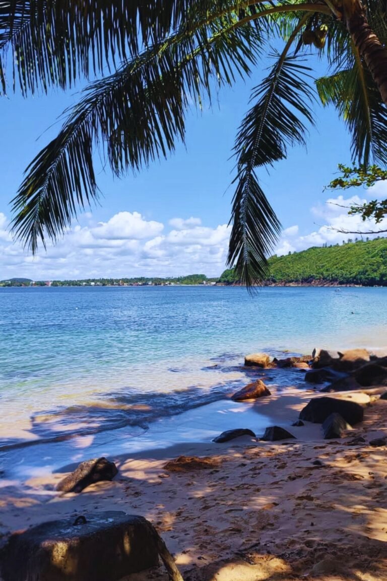 Scenic view of Jungle Beach in Unawatuna Sri Lanka