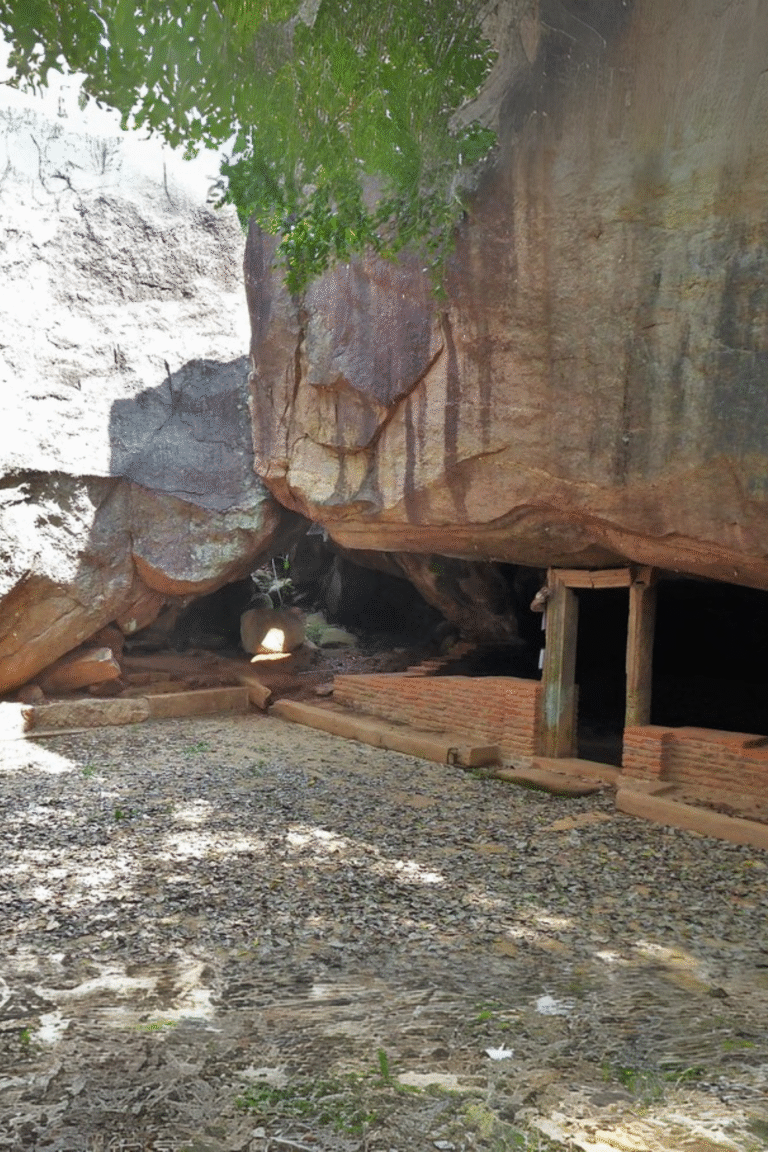 Vessagiriya stone caves used by Buddhist monks centuries ago