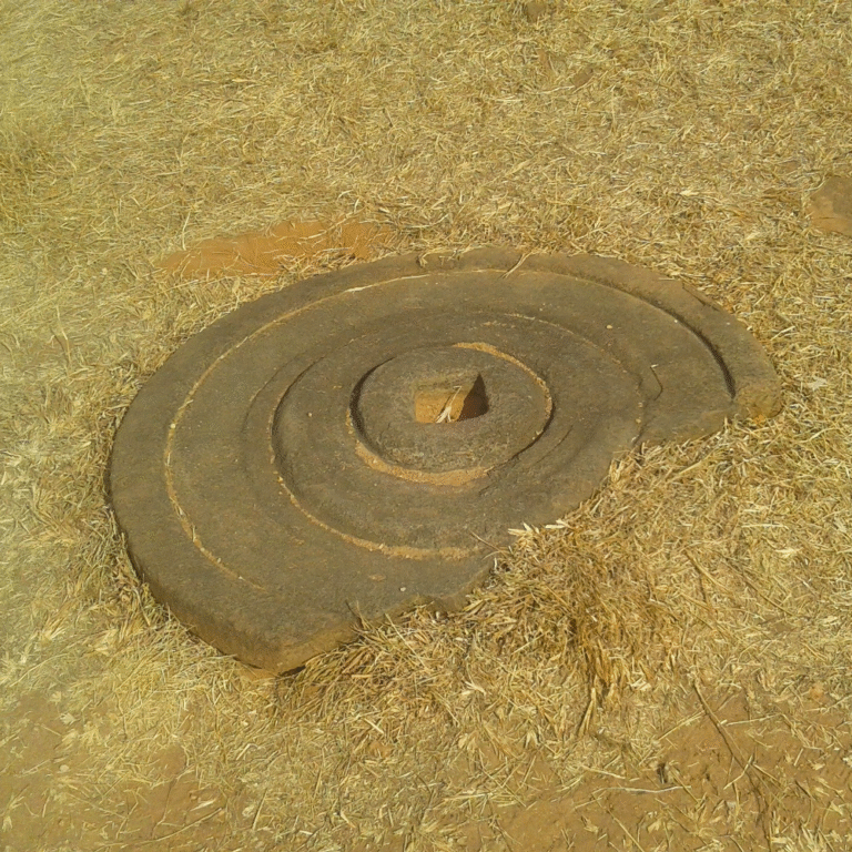 Ancient rock monastery ruins at Vessagiriya in Anuradhapura, Sri Lanka