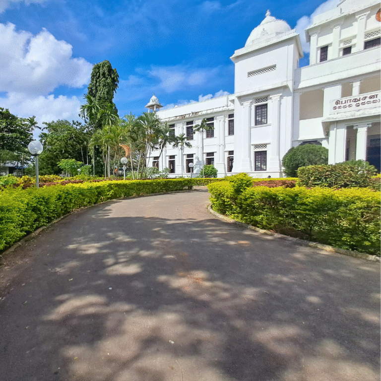 Exterior view of Jaffna Public Library, a top tourist attraction in Jaffna.