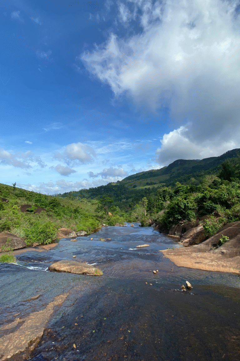 Patna Sliding Rock covered with flowing stream water