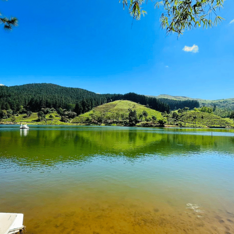 Clear reflection of the sky on Sembuwatta Lake waters