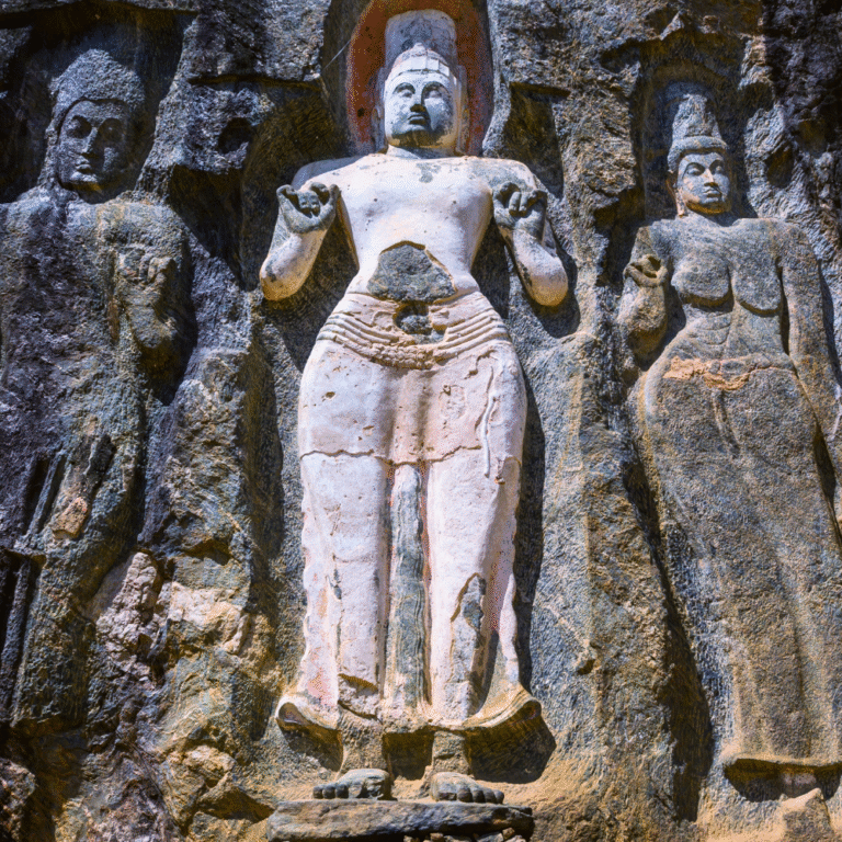 Magnificent rock carvings at Buduruwagala temple
