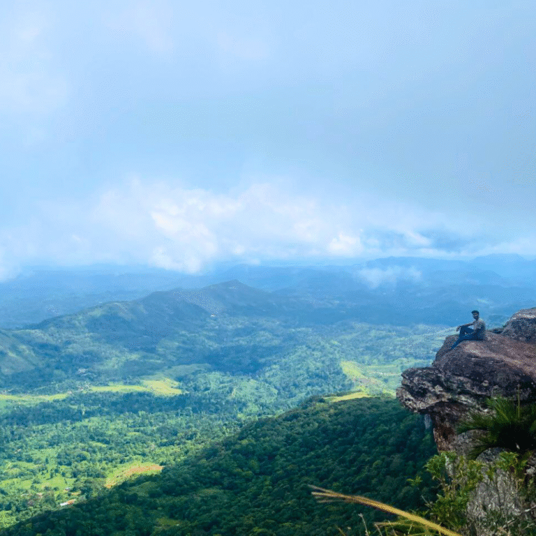 Scenic view from Gongala Mountain summit in Sri Lanka