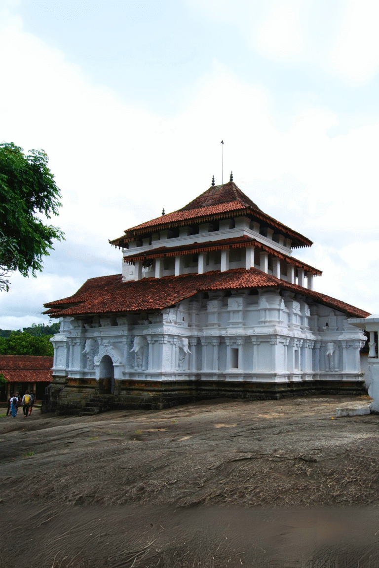 Majestic temple roof structure of Lankathilaka in Kandy