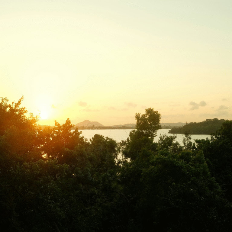 Sunset over the Kandalama Lake in Sri Lanka