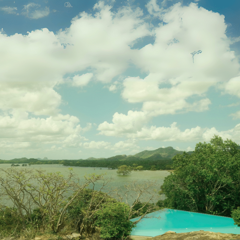 Dense forest surrounding the edges of Kandalama Reservoir