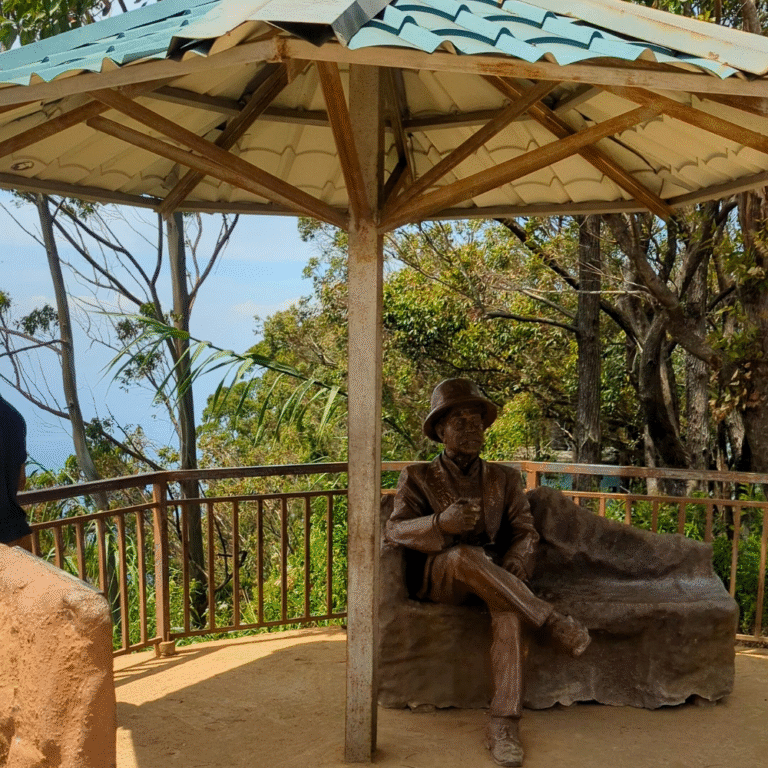 Famous viewpoint in Haputale surrounded by lush greenery