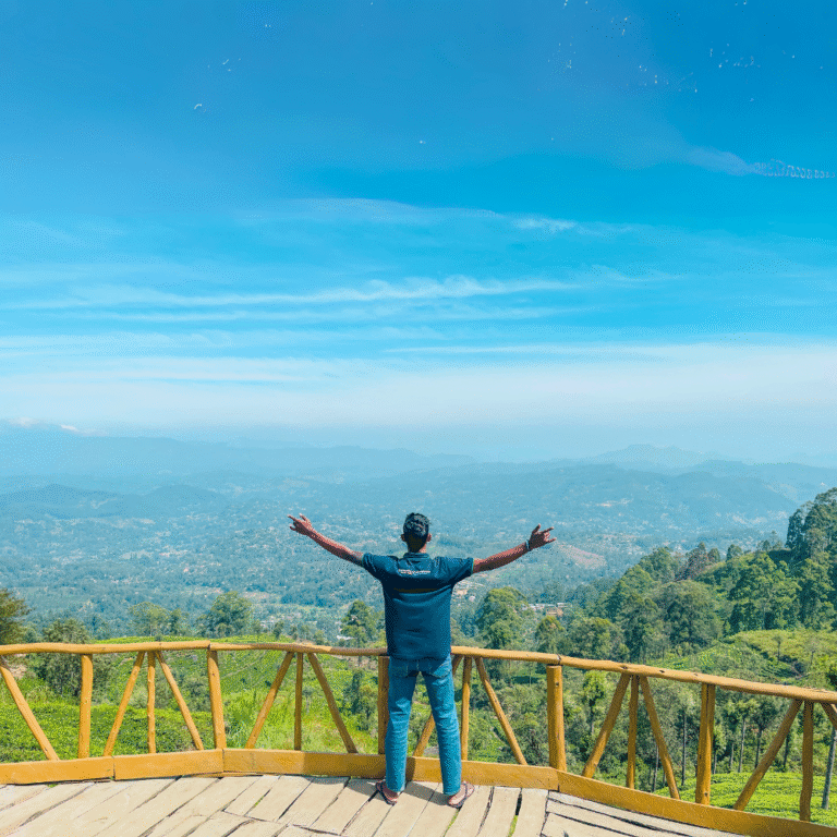Tourists enjoying the panoramic view at Lipton's Seat