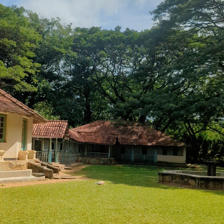 Colonial-era Maduwanwela Walawwa estate during daylight