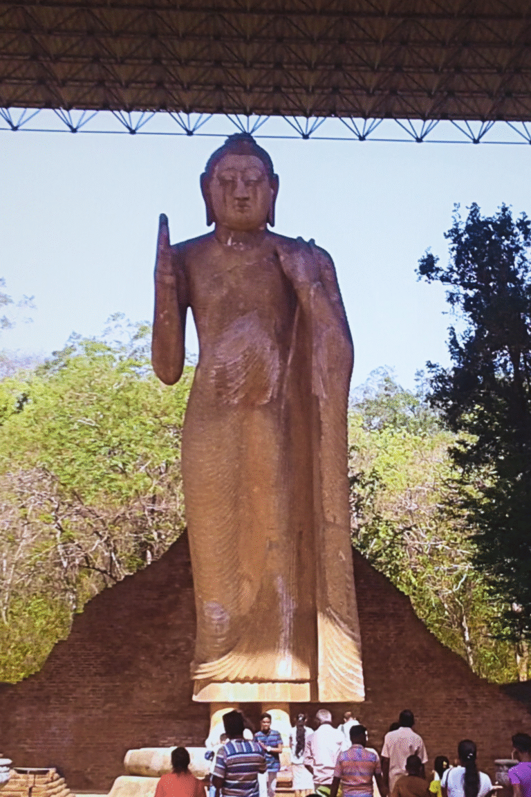 Tourist visiting Maligawila heritage site