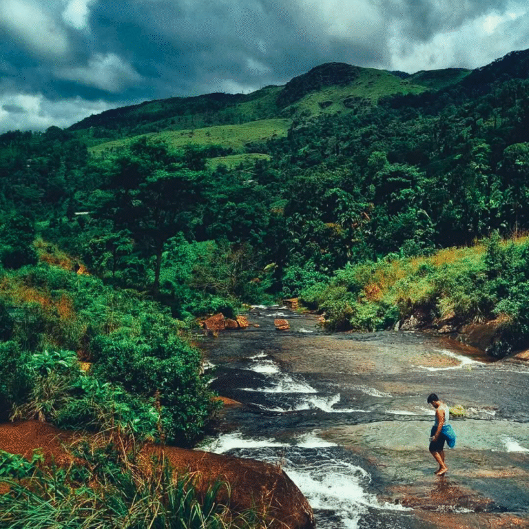 Patna Sliding Rock in Deniyaya with natural water flow