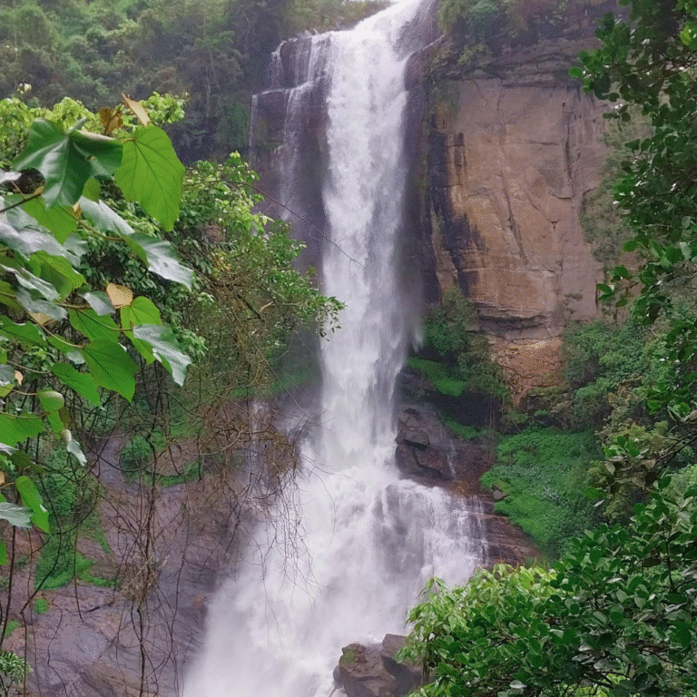 Breathtaking scenery of Ramboda Falls in the hill country