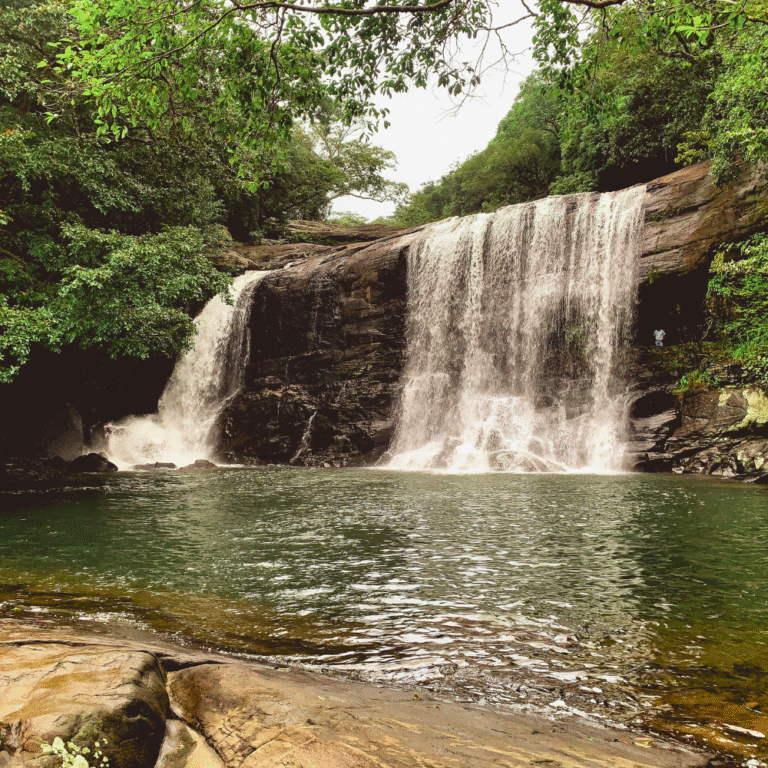 Hidden waterfall spot in Matale District Sri Lanka
