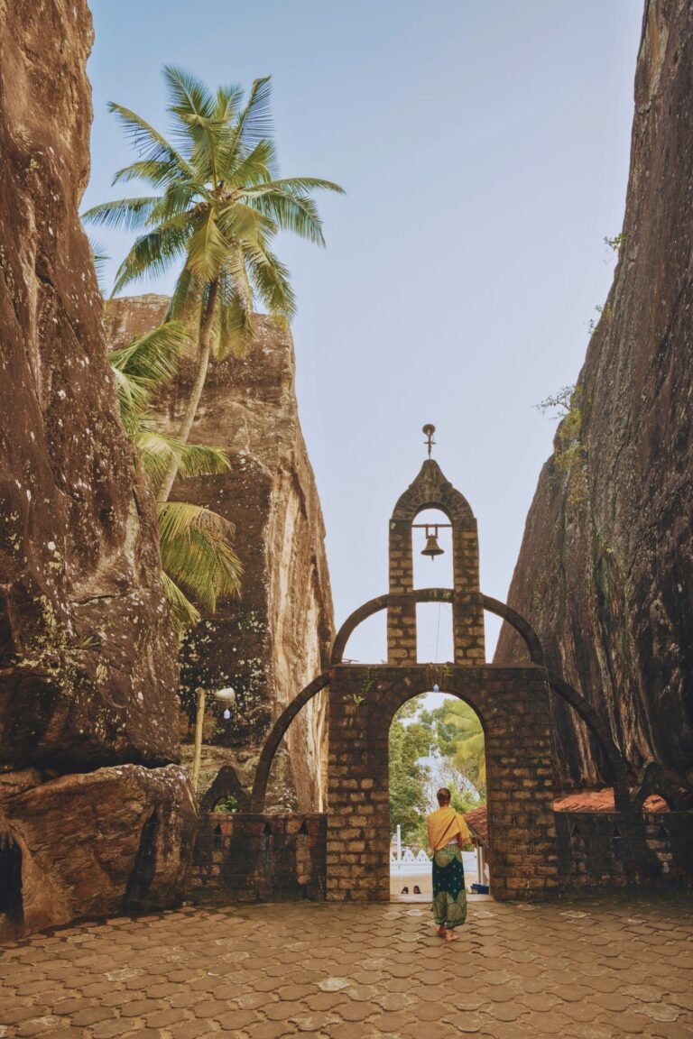 Ancient stone steps leading to Aluviharaya temple