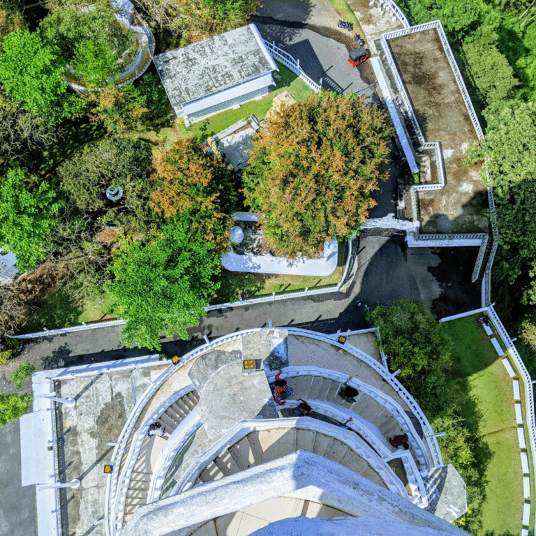 Staircase spiraling around Ambuluwawa Tower