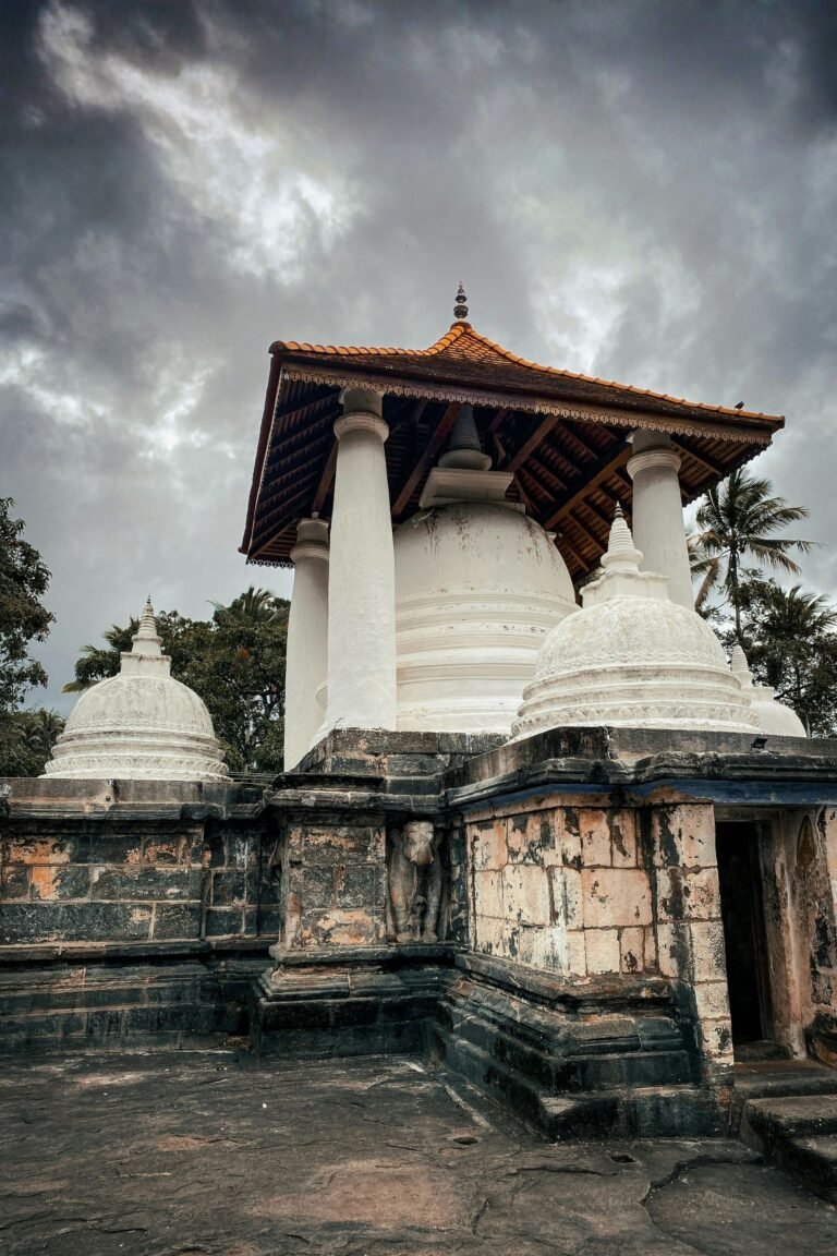 Ancient stone carvings at Gadaladeniya Temple Sri Lanka