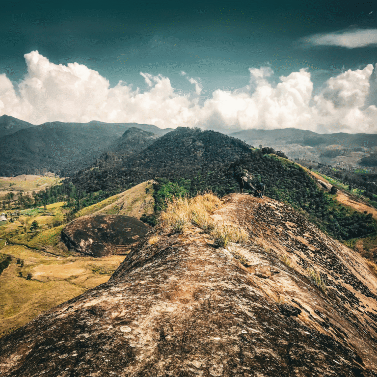 Haritha Kanda Peak covered in misty clouds