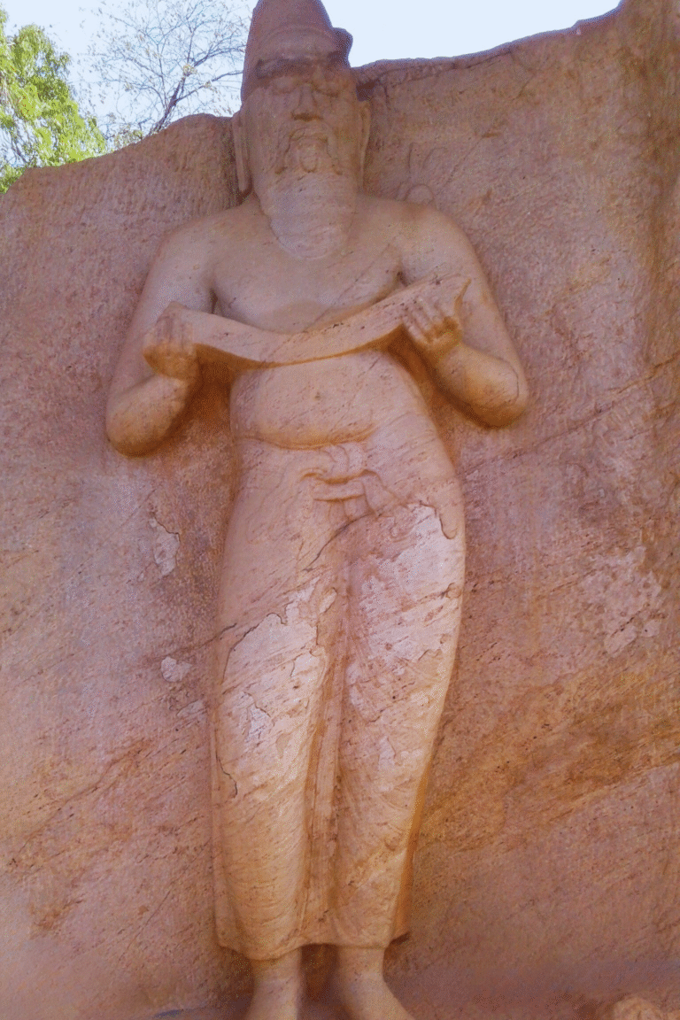 Statue of King Parakramabahu in Polonnaruwa Sri Lanka