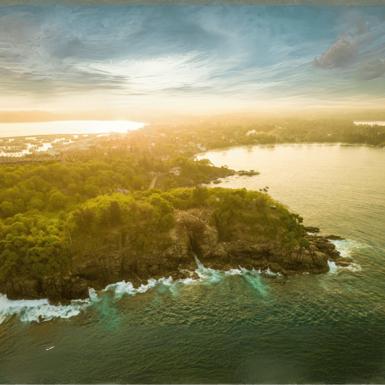 Scenic sunset view over Hummanaya Blow Hole