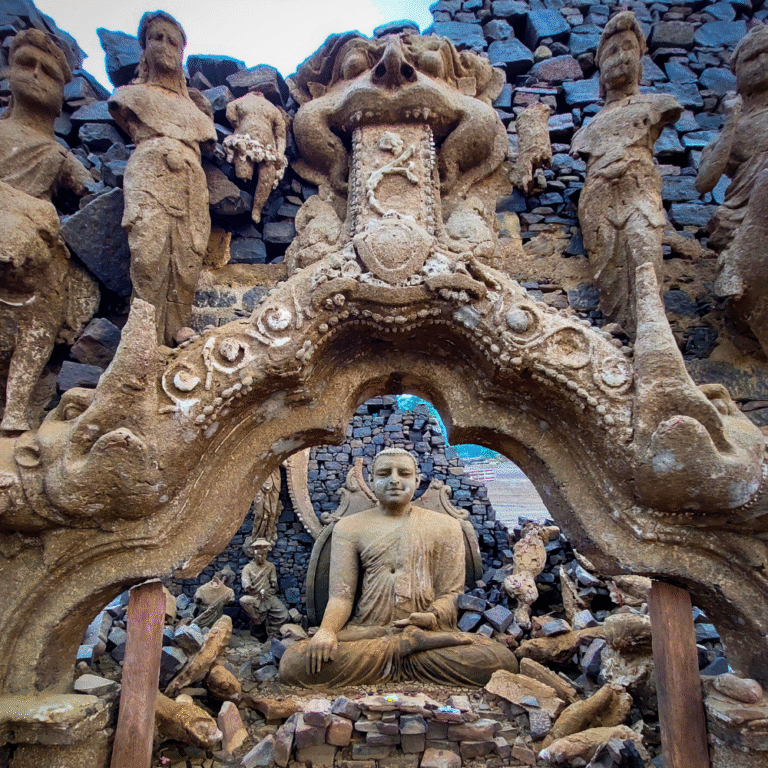 Kadadora Viharaya submerged ruins in Kothmale Reservoir