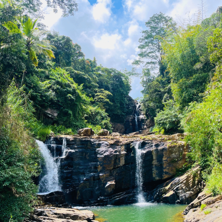 Hidden waterfall destination near Nuwara Eliya Sri Lanka