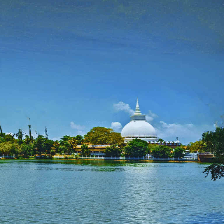 Kalutara Bodhiya sacred Buddhist temple in Sri Lanka