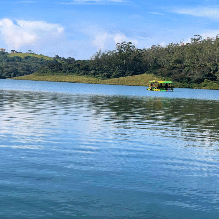 Clear blue sky over Kande Ela Reservoir Sri Lanka