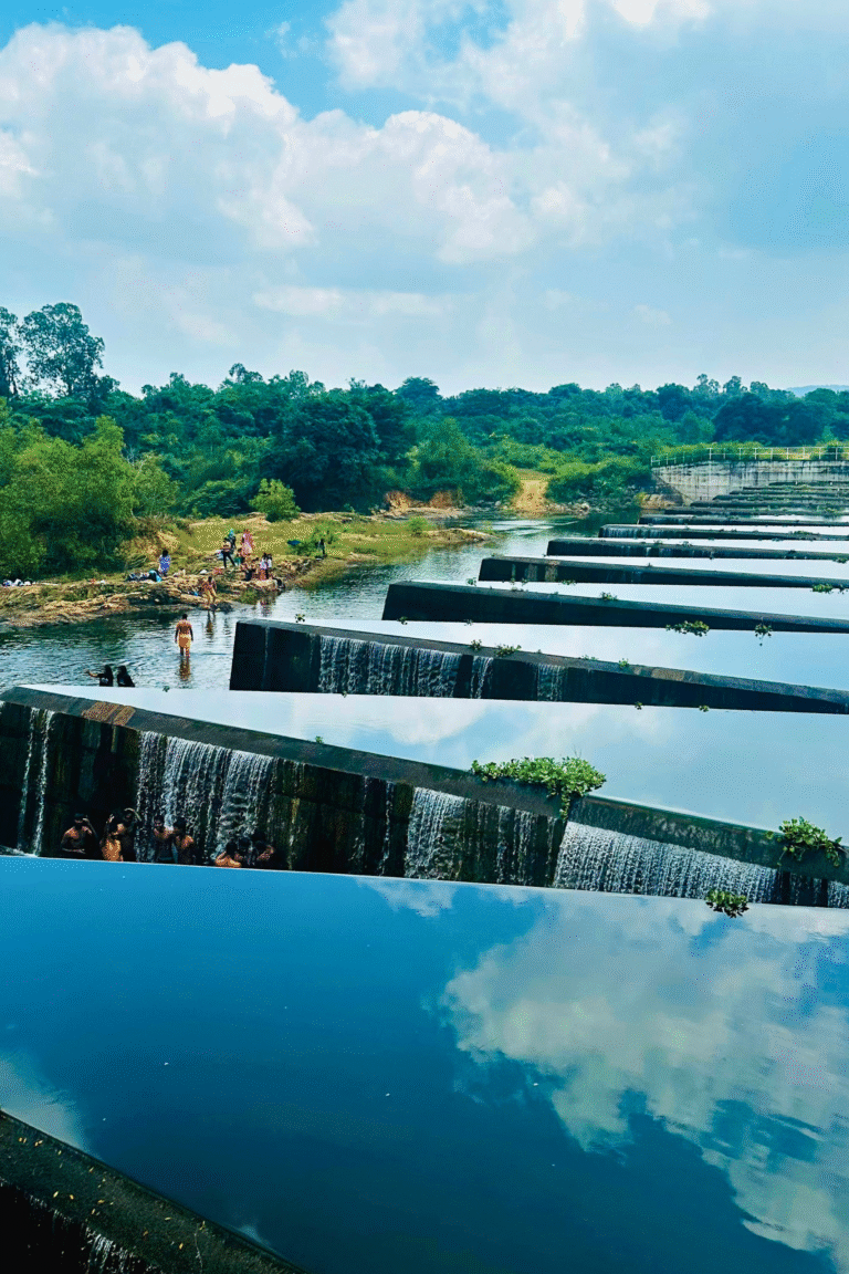 Tourists visiting Pimburattewa Tank in Sri Lanka