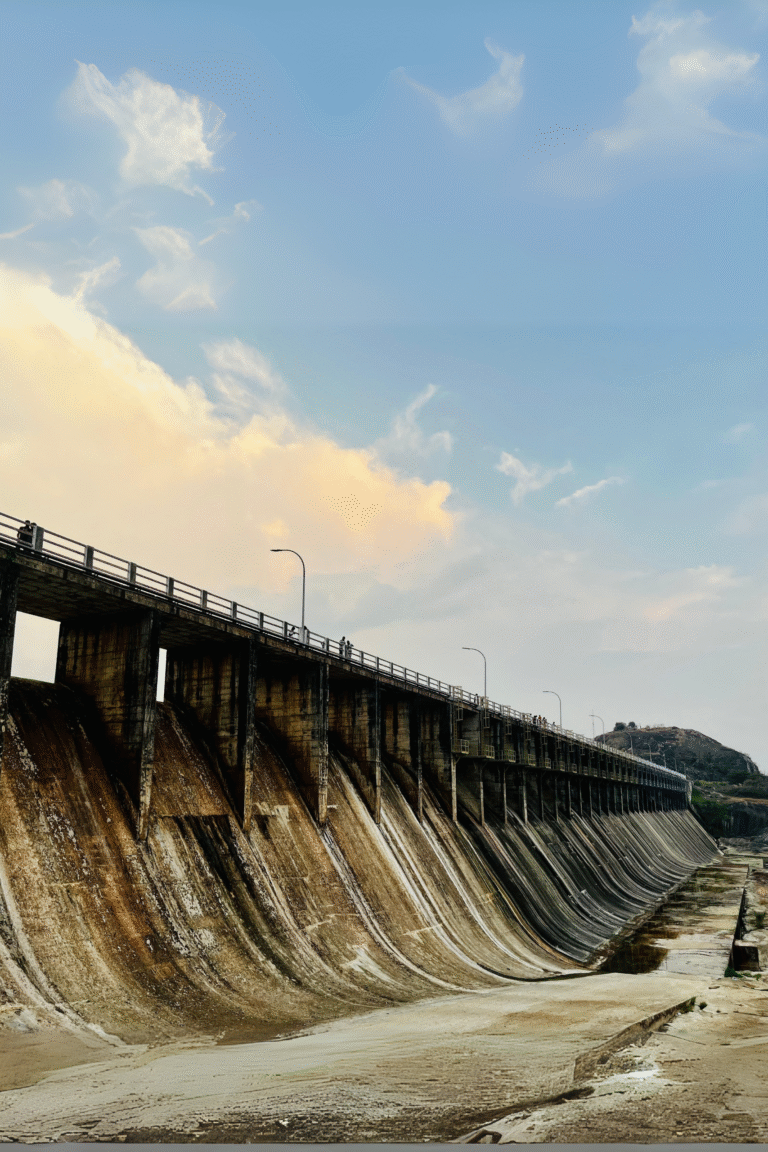 panoramic view of Rajanganaya Dam in Sri Lanka
