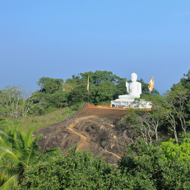 Sacred site of Mihintale during golden hour