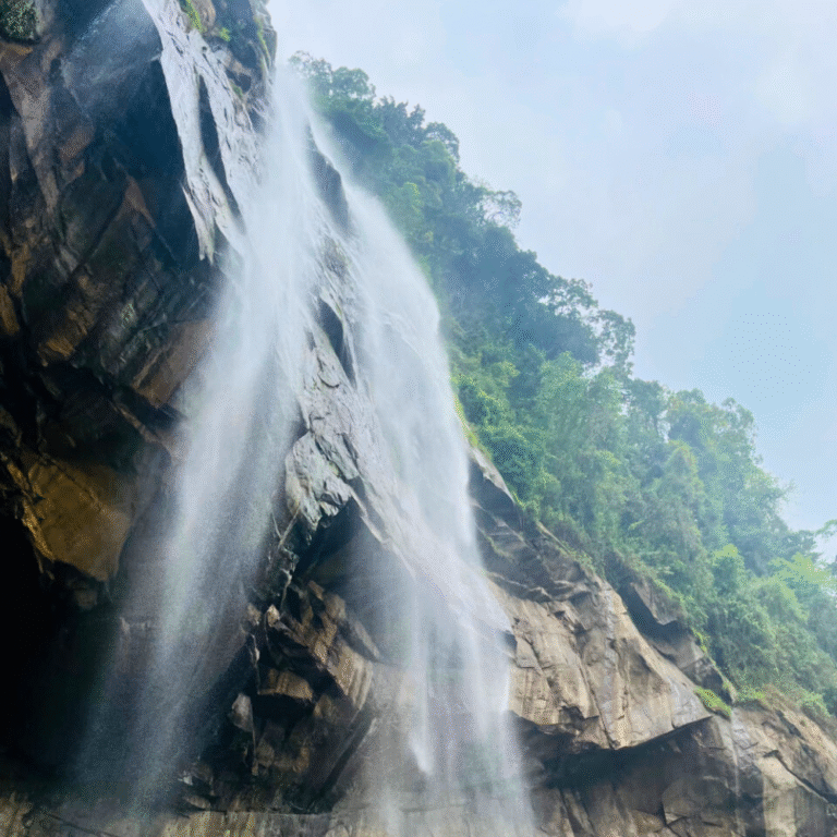 Close-up of the powerful flow at Aberdeen Falls in Sri Lanka
