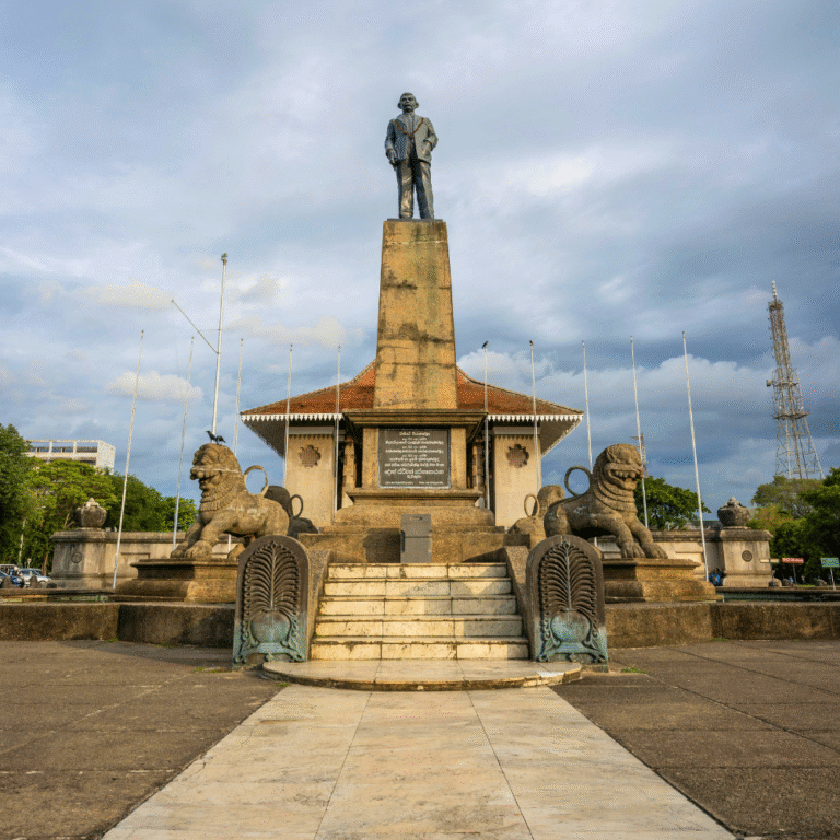 majestic pillars of Independence Square in Sri Lanka