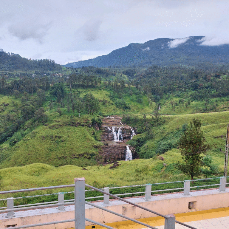 Majestic waterfall in the central highlands of Sri Lanka