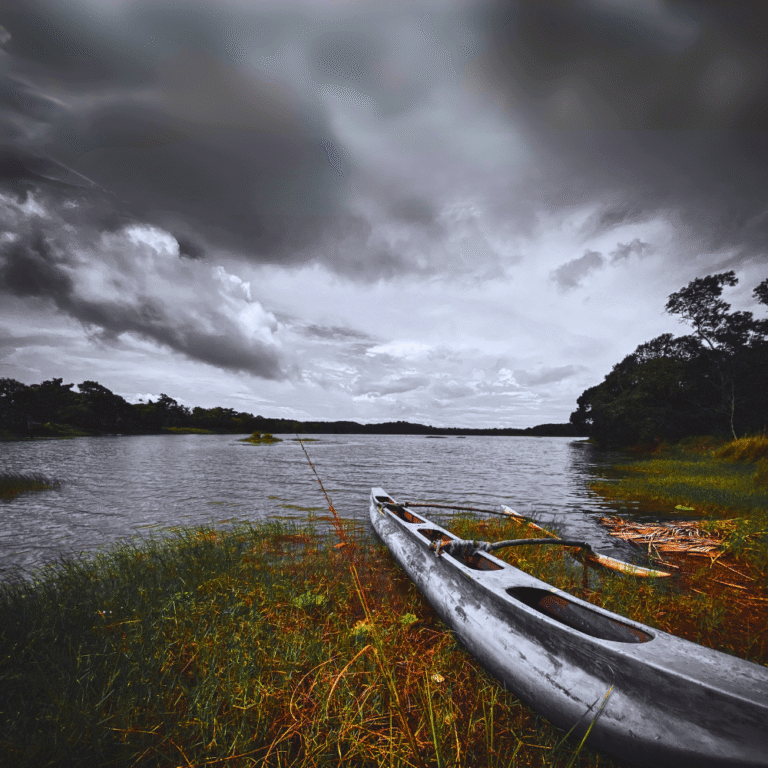 Thalkote Wewa surrounded by lush greenery