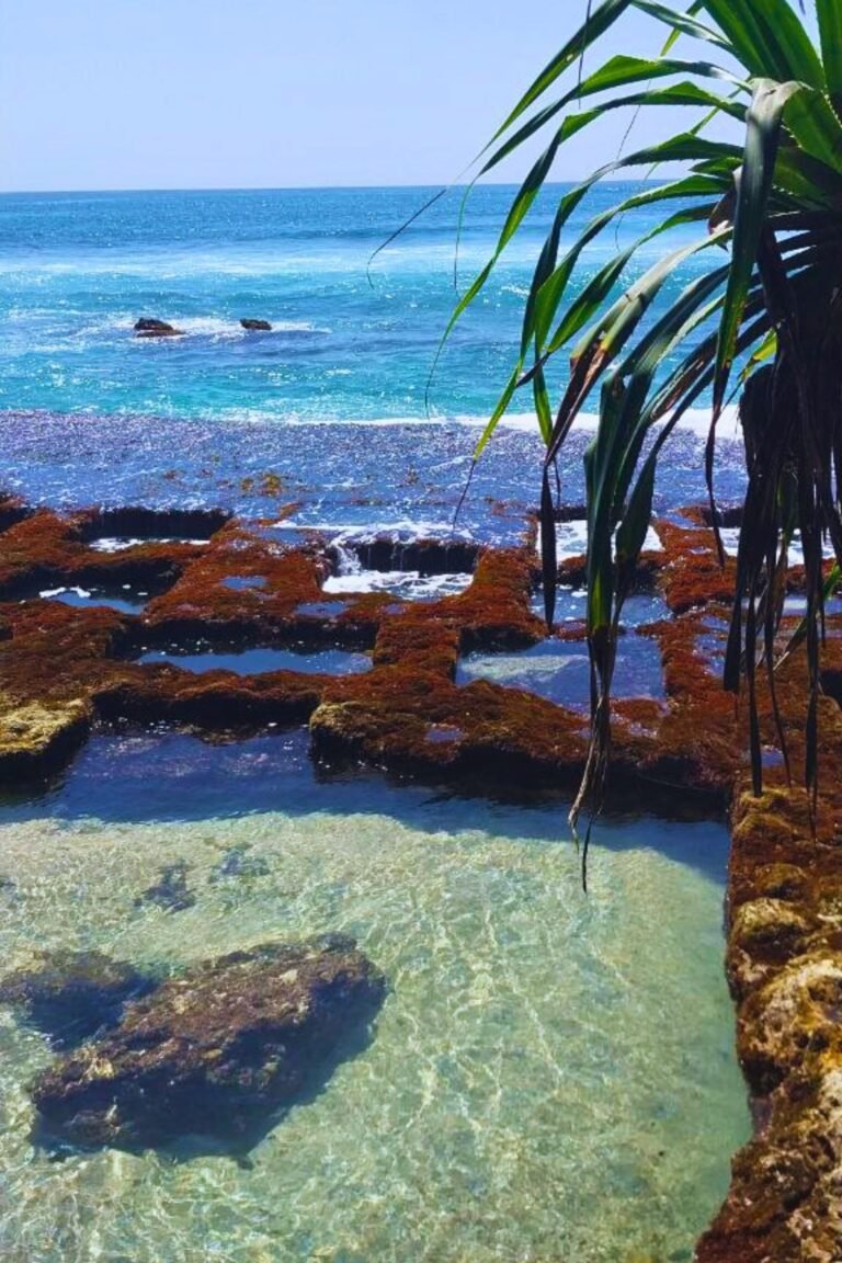 Thalpe Beach coral pools filled with seawater along the southern coast
