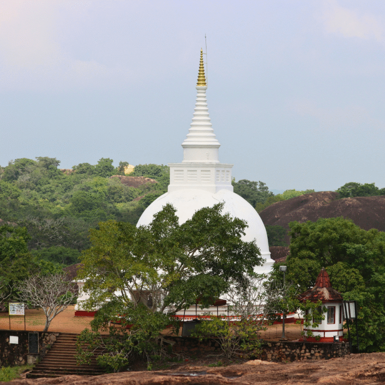 Scenic view of Thanthirimale rock temple and surroundings