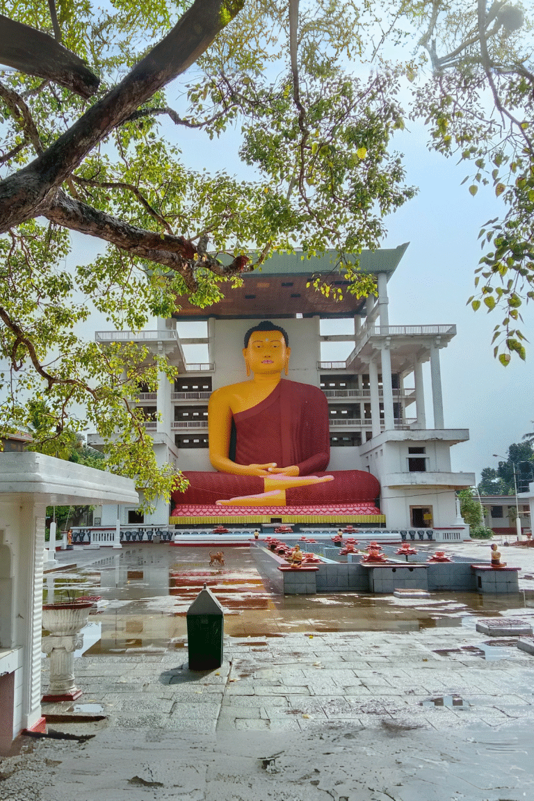 Iconic Buddha statue of Weherahena temple