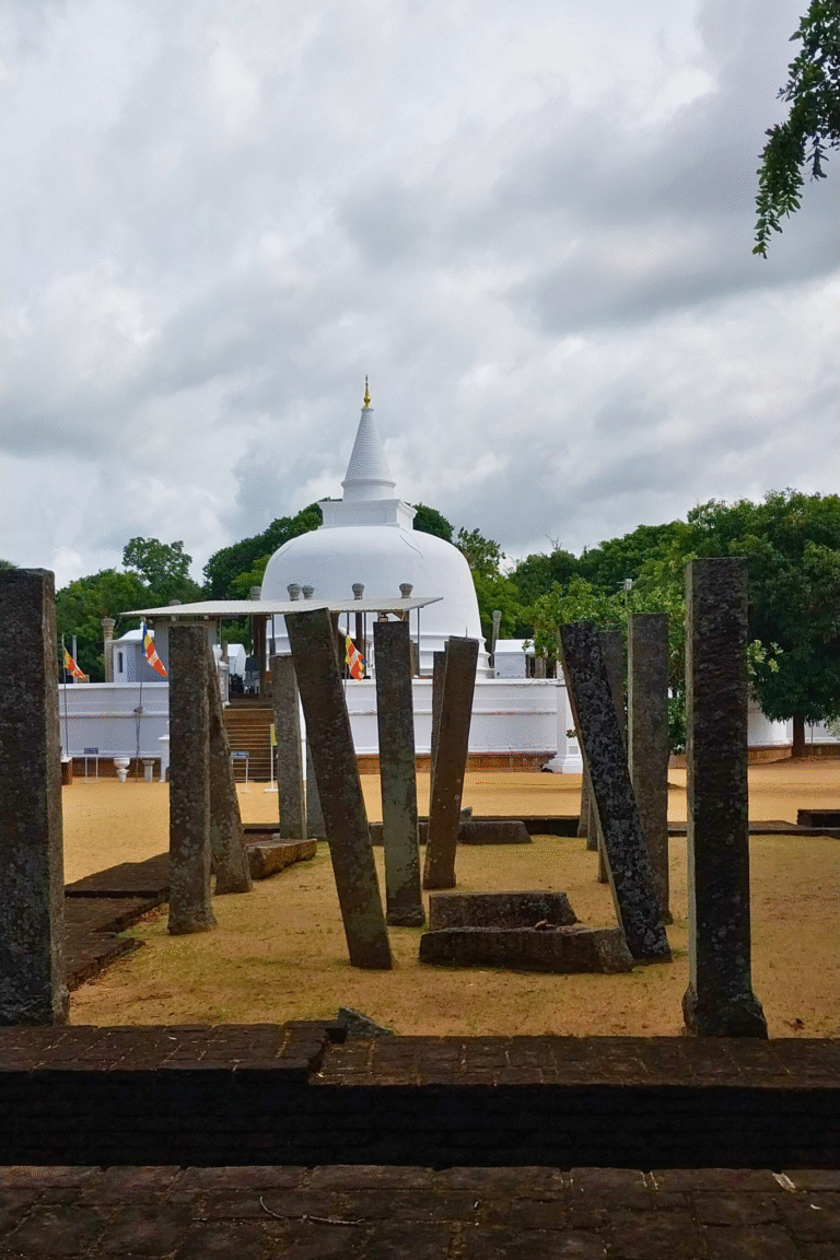Lankaramaya ancient stupa under blue sky