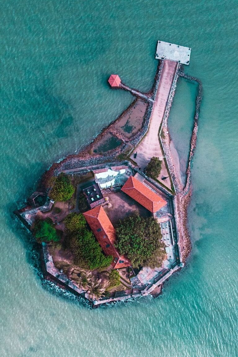 Aerial view of Fort Hammenhiel near Jaffna