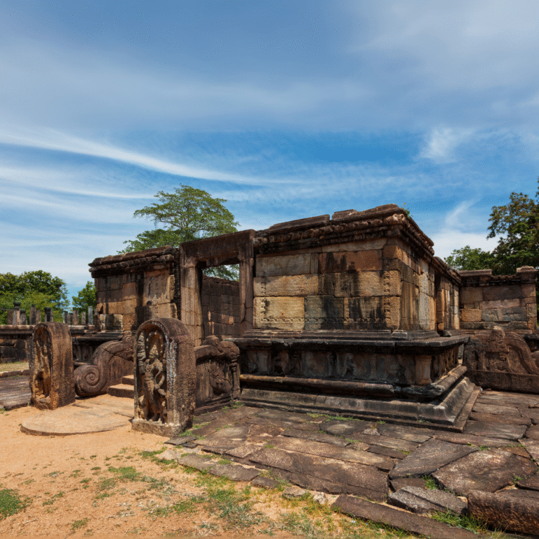 Hatadage Buddhist monument at the sacred quadrangle Polonnaruwa