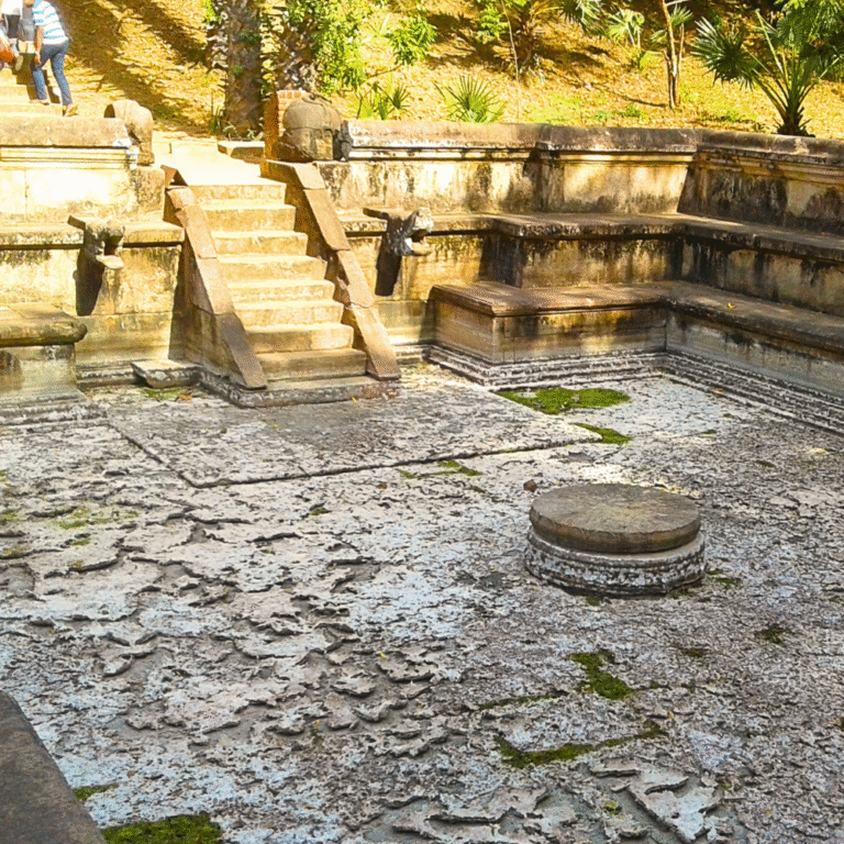Stone architecture of Kumara Pokuna royal bathing pond