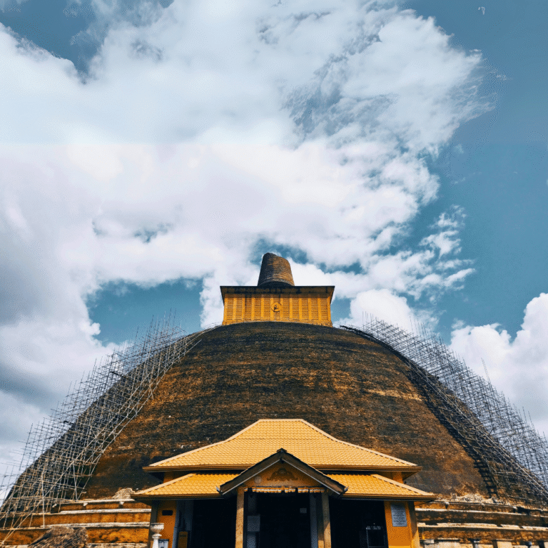 Jetavanaramaya stupa surrounded by historical ruins